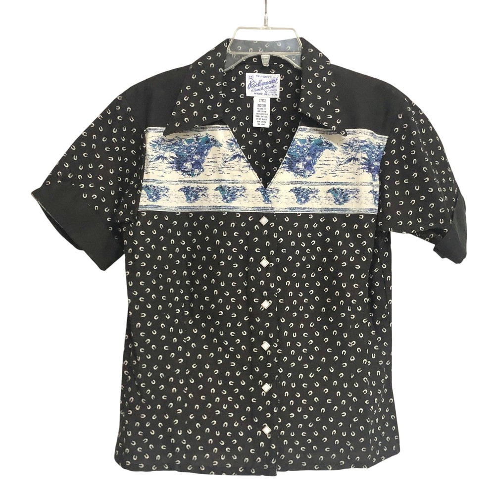 Rockmount Ranch Wear Cowboy/Cowgirl Short Sleeve Shirt Womens Medium Vintage NWT
